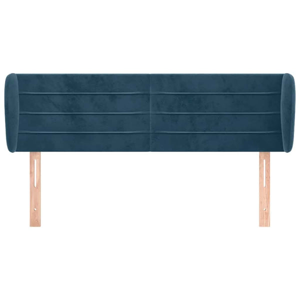 vidaXL Tête de lit avec oreilles Bleu foncé 147x23x78/88 cm Velours