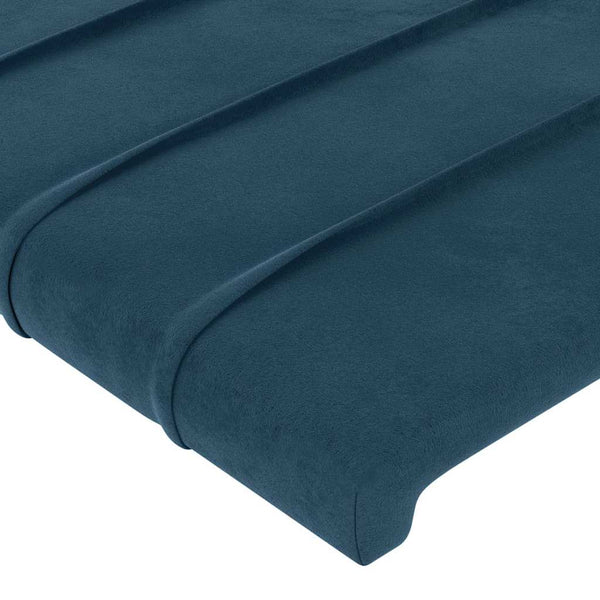 vidaXL Tête de lit avec oreilles Bleu foncé 147x23x78/88 cm Velours
