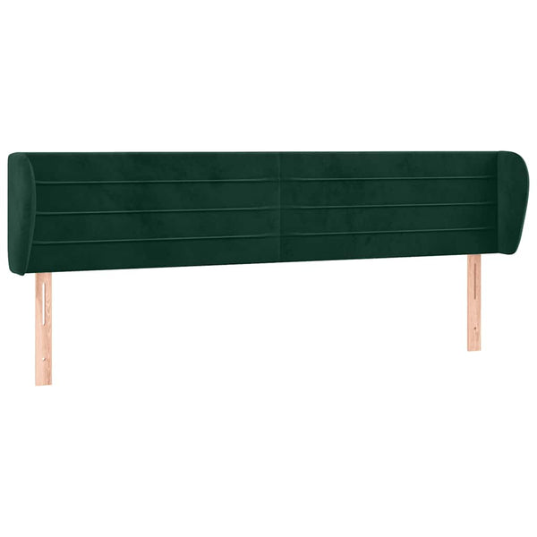Kopfteil mit Ohren Dunkelgrün 163x23x78/88 cm Samt