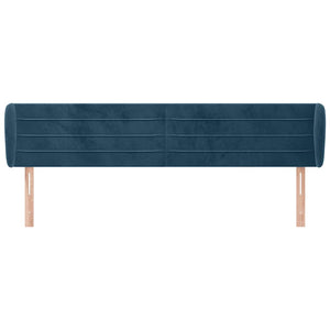 Kopfteil mit Ohren Dunkelblau 163x23x78/88 cm Samt