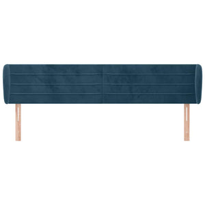 Kopfteil mit Ohren Dunkelblau 183x23x78/88 cm Samt
