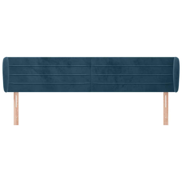 Kopfteil mit Ohren Dunkelblau 183x23x78/88 cm Samt