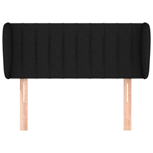 Kopfteil mit Ohren Schwarz 83x23x78/88 cm Stoff