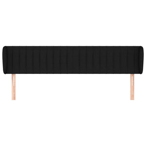 Kopfteil mit Ohren Schwarz 163x23x78/88 cm Stoff