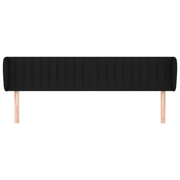 Kopfteil mit Ohren Schwarz 163x23x78/88 cm Stoff