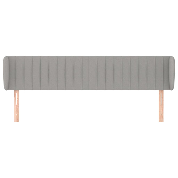 Kopfteil mit Ohren Hellgrau 183x23x78/88 cm Stoff