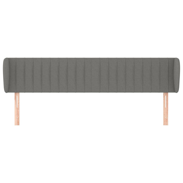 Kopfteil mit Ohren Dunkelgrau 203x23x78/88 cm Stoff