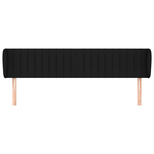 Kopfteil mit Ohren Schwarz 203x23x78/88 cm Stoff