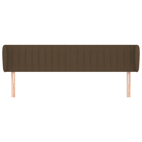 Kopfteil mit Ohren Dunkelbraun 203x23x78/88 cm Stoff