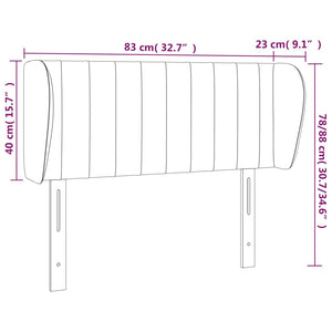 Kopfteil mit Ohren Dunkelgrau 83x23x78/88 cm Samt