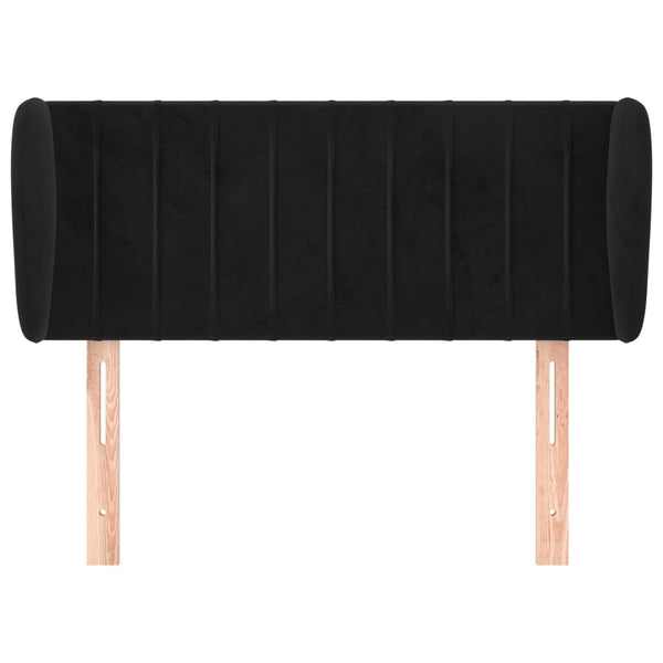Kopfteil mit Ohren Schwarz 93x23x78/88 cm Samt