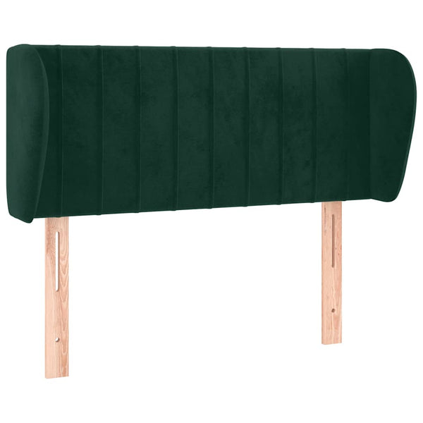 vidaXL Tête de lit à oreilles vert foncé 93x23x78/88 cm velours
