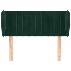 vidaXL Tête de lit à oreilles vert foncé 93x23x78/88 cm velours