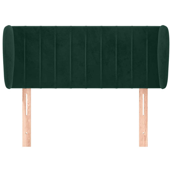 vidaXL Tête de lit à oreilles vert foncé 93x23x78/88 cm velours