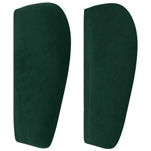 vidaXL Tête de lit à oreilles vert foncé 93x23x78/88 cm velours
