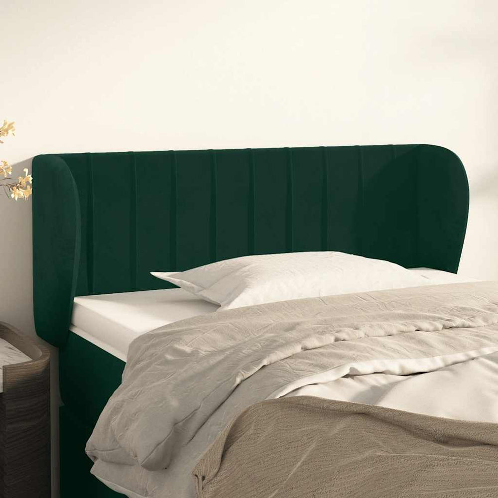 Kopfteil mit Ohren Dunkelgrün 93x23x78/88 cm Samt