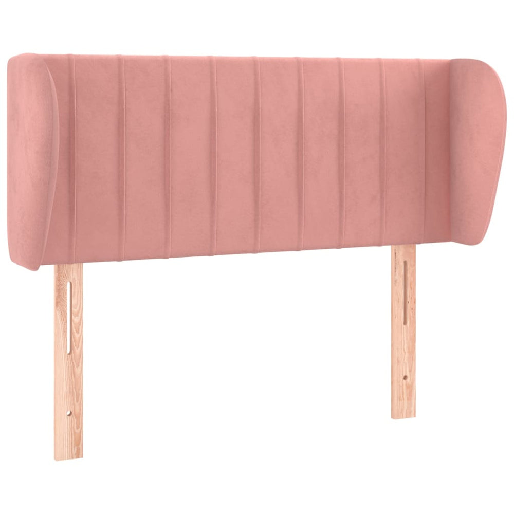 Kopfteil mit Ohren Rosa 93x23x78/88 cm Samt