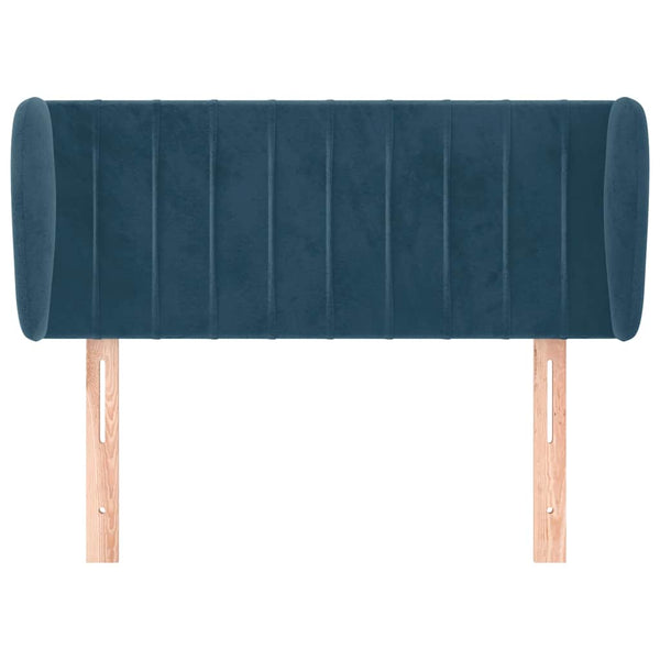 Kopfteil mit Ohren Dunkelblau 103x23x78/88 cm Samt