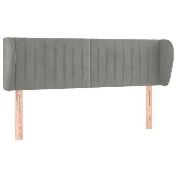 vidaXL Tête de lit à oreilles Gris clair 147x23x78/88 cm Velours