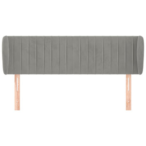 vidaXL Tête de lit à oreilles Gris clair 147x23x78/88 cm Velours
