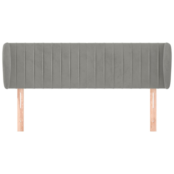 vidaXL Tête de lit à oreilles Gris clair 147x23x78/88 cm Velours