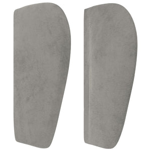 vidaXL Tête de lit à oreilles Gris clair 147x23x78/88 cm Velours