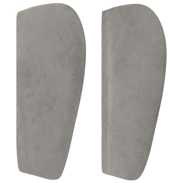 vidaXL Tête de lit à oreilles Gris clair 147x23x78/88 cm Velours