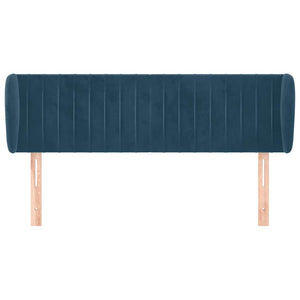 Kopfteil mit Ohren Dunkelblau 147x23x78/88 cm Samt