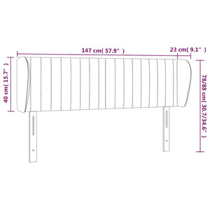 Kopfteil mit Ohren Dunkelblau 147x23x78/88 cm Samt