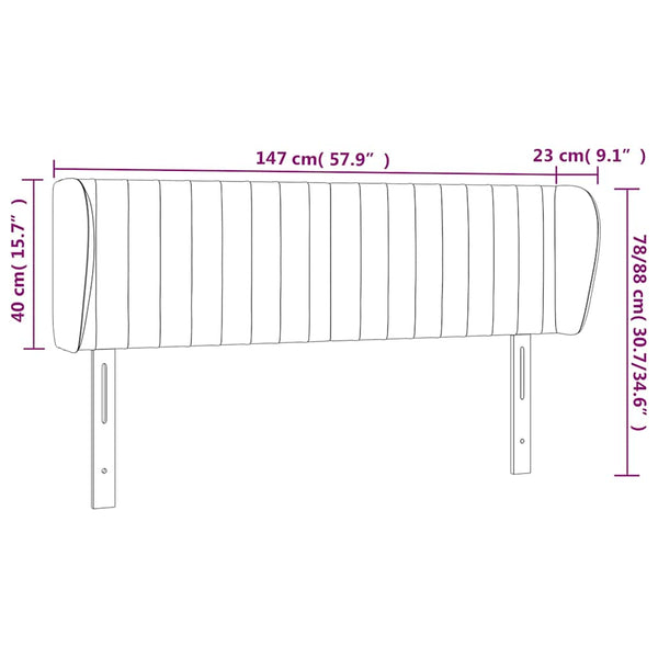 Kopfteil mit Ohren Dunkelblau 147x23x78/88 cm Samt