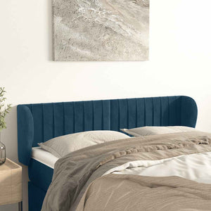 Kopfteil mit Ohren Dunkelblau 147x23x78/88 cm Samt