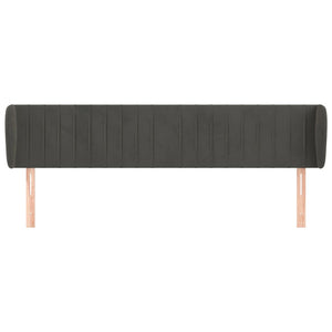 Kopfteil mit Ohren Dunkelgrau 163x23x78/88 cm Samt