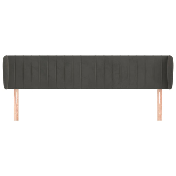 Kopfteil mit Ohren Dunkelgrau 163x23x78/88 cm Samt