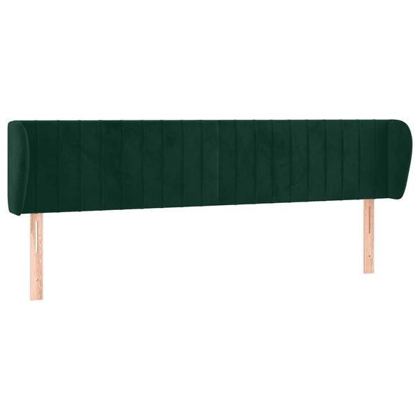 Kopfteil mit Ohren Dunkelgrün 163x23x78/88 cm Samt