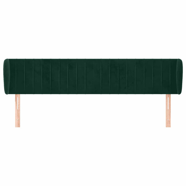 Kopfteil mit Ohren Dunkelgrün 163x23x78/88 cm Samt