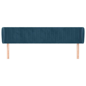 Kopfteil mit Ohren Dunkelblau 163x23x78/88 cm Samt