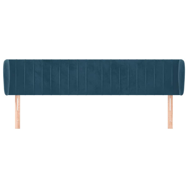 Kopfteil mit Ohren Dunkelblau 163x23x78/88 cm Samt