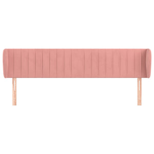 Kopfteil mit Ohren Rosa 163x23x78/88 cm Samt
