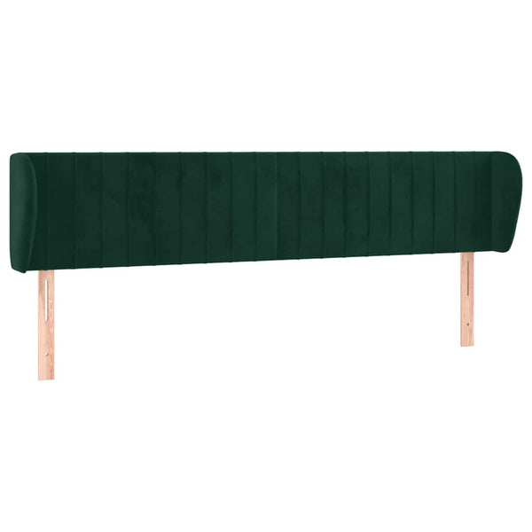 vidaXL Tête de lit à oreilles Vert foncé 183x23x78/88 cm Velours