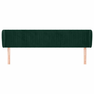 vidaXL Tête de lit à oreilles Vert foncé 183x23x78/88 cm Velours