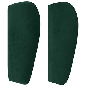 vidaXL Tête de lit à oreilles Vert foncé 183x23x78/88 cm Velours