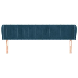 Kopfteil mit Ohren Dunkelblau 183x23x78/88 cm Samt