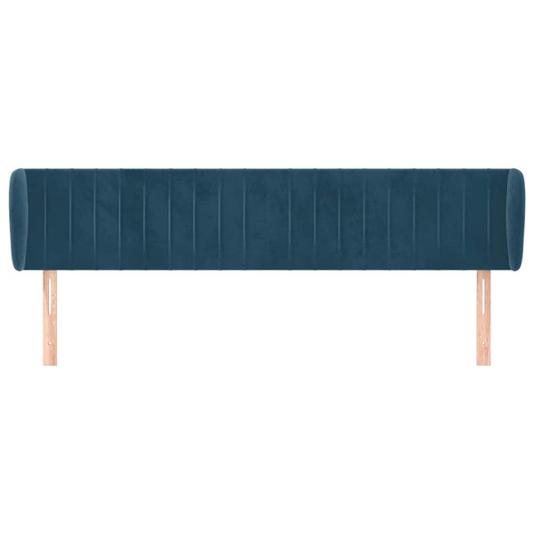 Kopfteil mit Ohren Dunkelblau 183x23x78/88 cm Samt