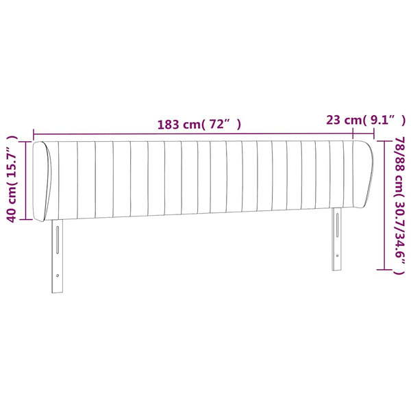 Kopfteil mit Ohren Dunkelblau 183x23x78/88 cm Samt