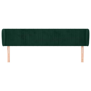 Kopfteil mit Ohren Dunkelgrün 203x23x78/88 cm Samt