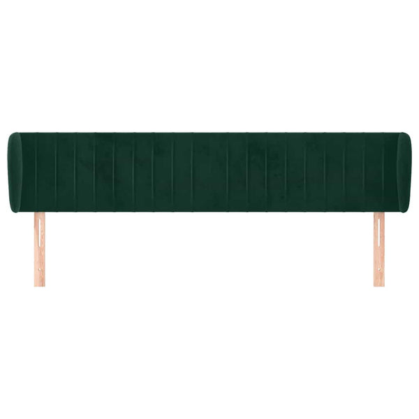 Kopfteil mit Ohren Dunkelgrün 203x23x78/88 cm Samt
