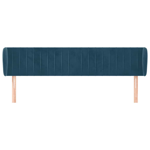 Kopfteil mit Ohren Dunkelblau 203x23x78/88 cm Samt