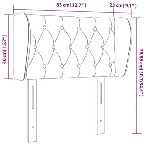 Kopfteil mit Ohren Dunkelgrau 83x23x78/88 cm Stoff