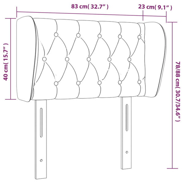 Kopfteil mit Ohren Creme 83x23x78/88 cm Stoff