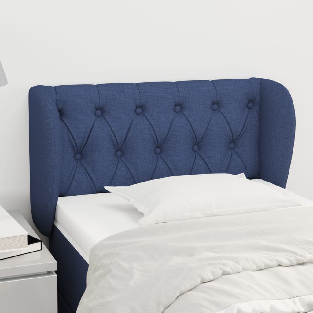Kopfteil mit Ohren Blau 83x23x78/88 cm Stoff
